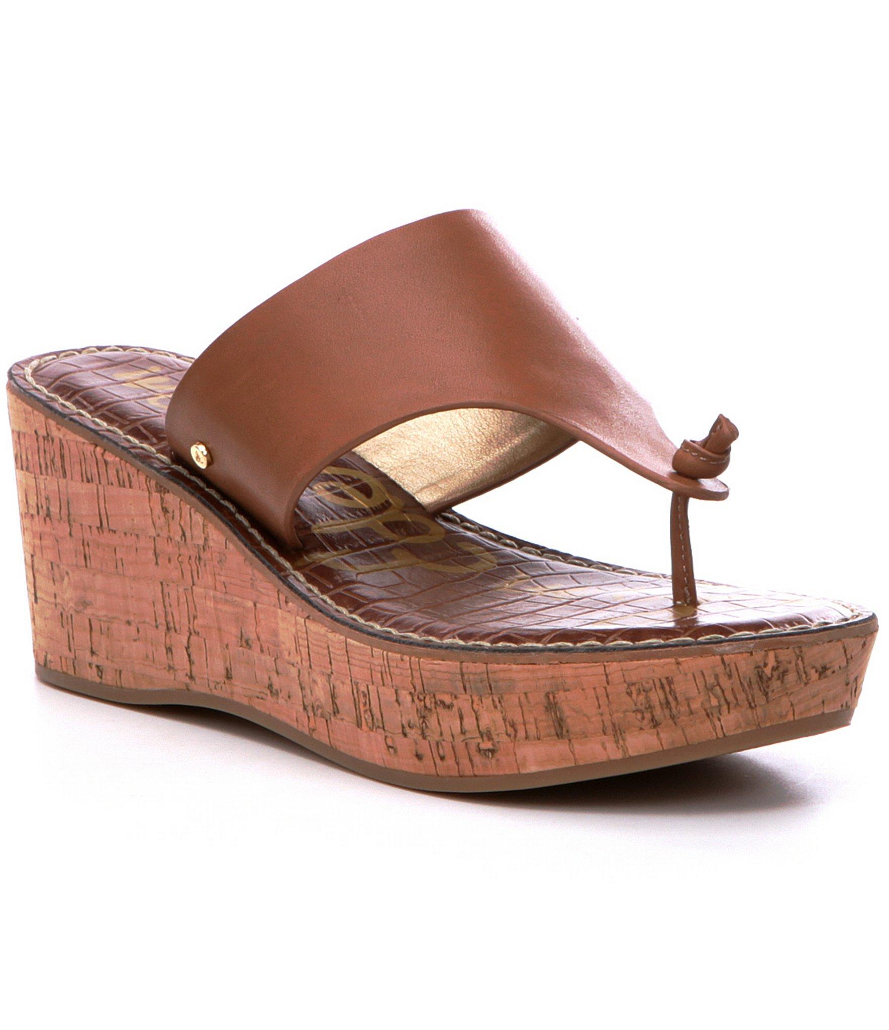 Sam Edelman Roy Knotted Leather Wedge Sandals in Brown Lyst